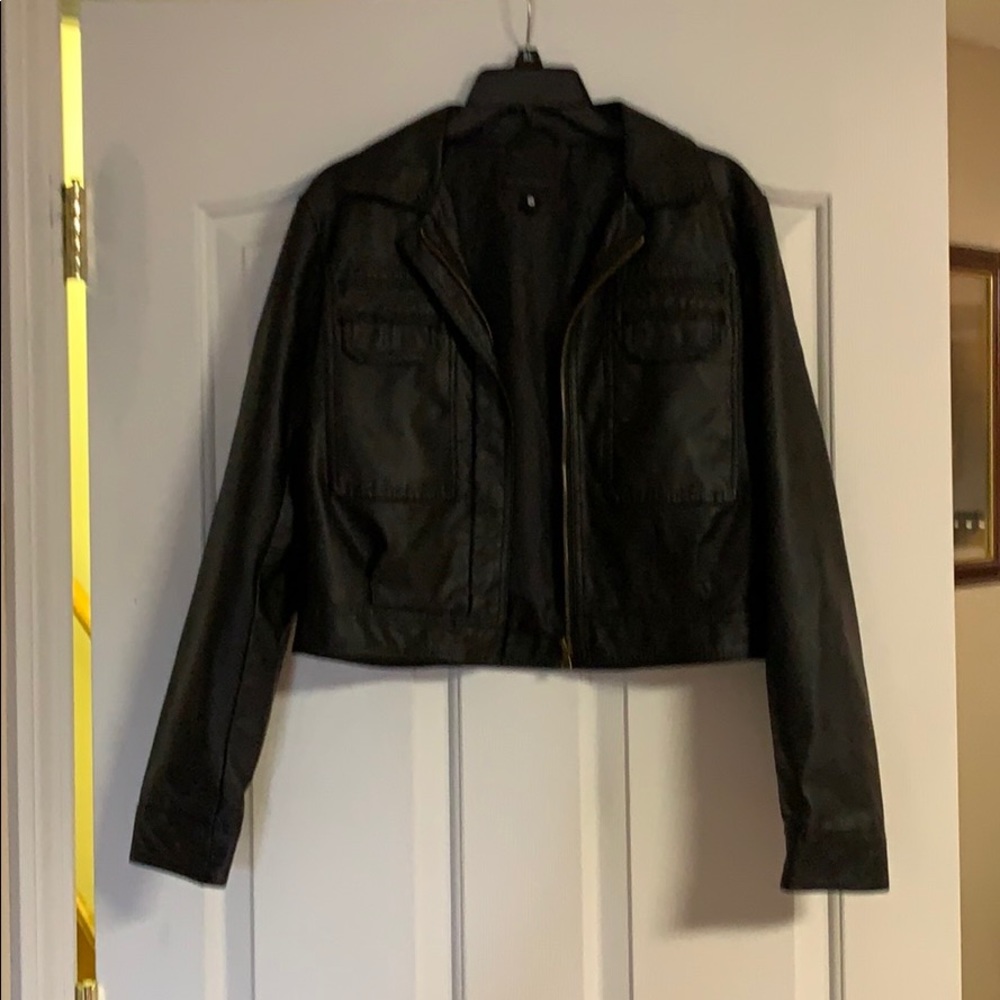 Pleather black biker jacket